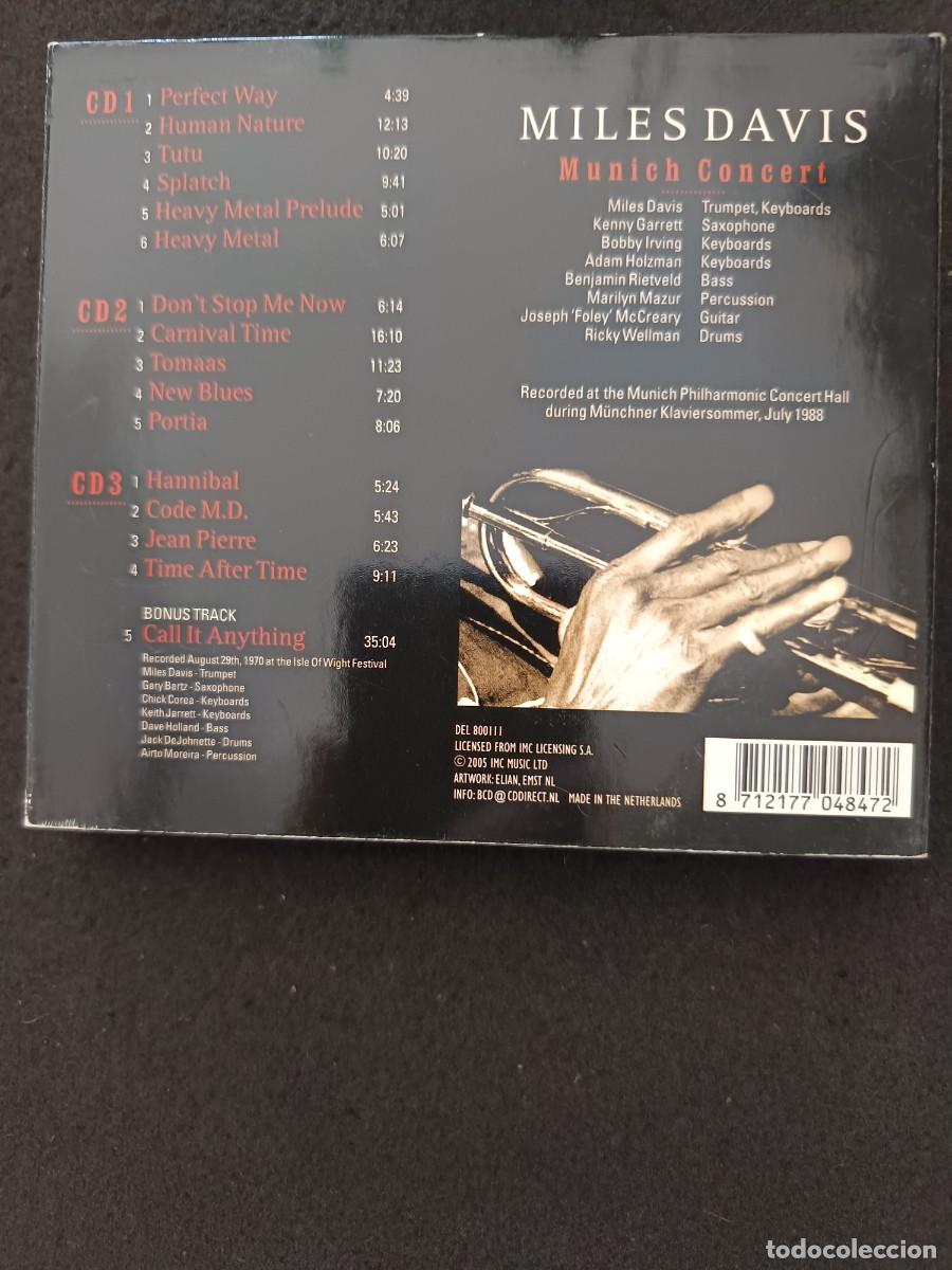 CDs de m&uacute;sica: 3 CD. MILES DAVIS. MUNICH CONCERT - Foto 2