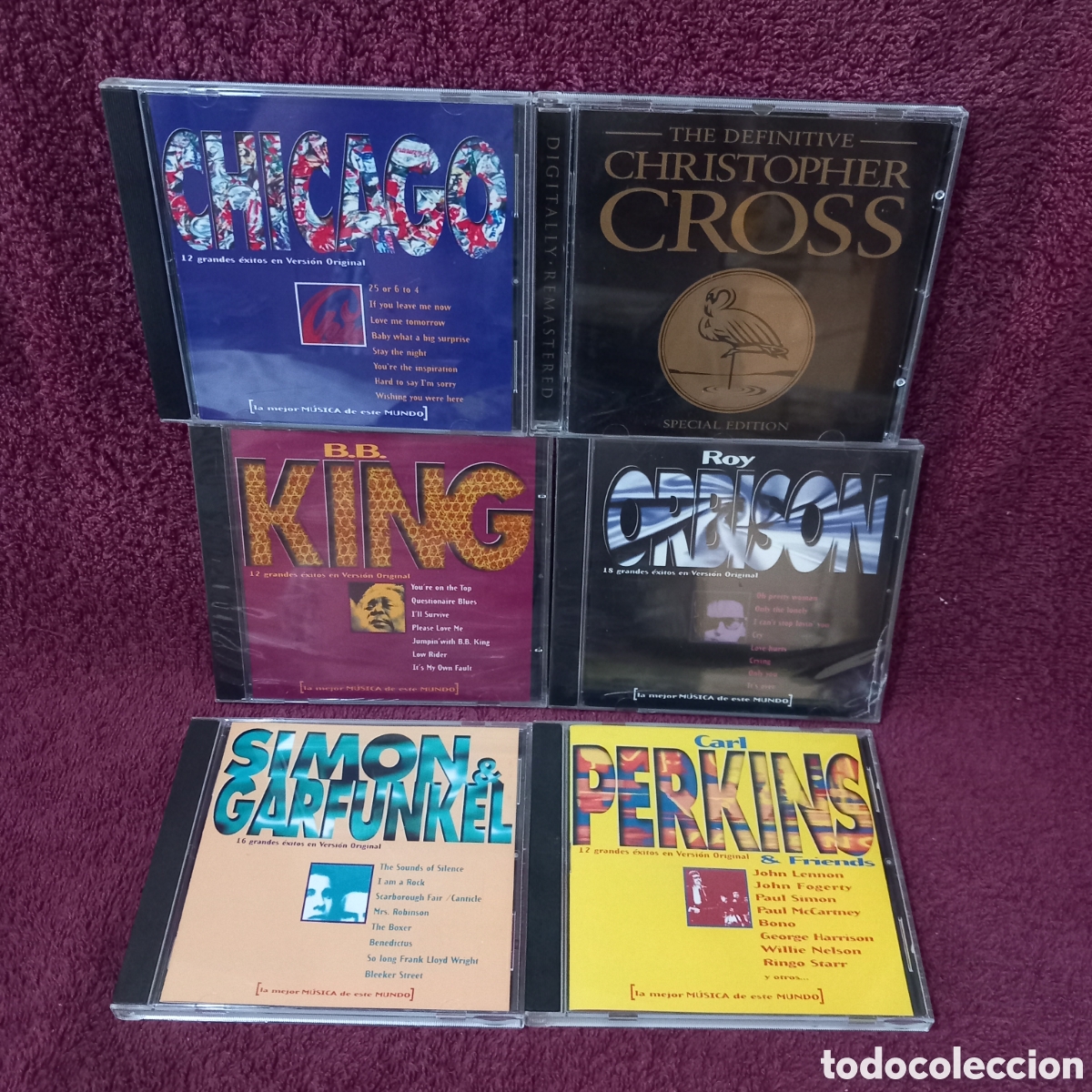 CDs de m&uacute;sica: 6&times;CD CHIGACO/CARL PERKINS/ROY ORBISON/CHRISTOPHER CROSS/SIMON&GARFUNKEL+BB KING(como nuevo)