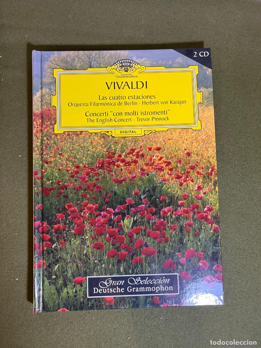 CDs de m&uacute;sica: Antonio Vivaldi Las Cuatro Estaciones 2 CD Deutsche Grammophon Karajan Trevor Pinnock Libro RBA 2005