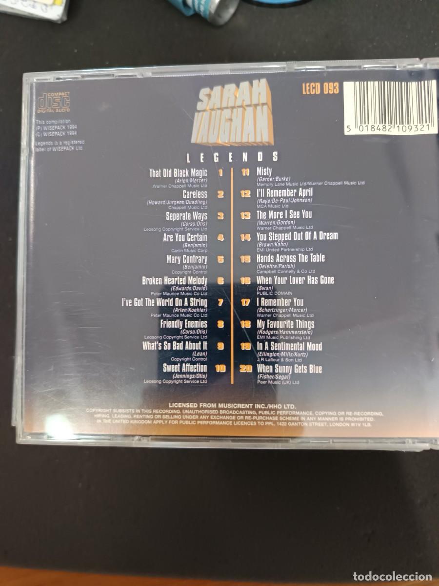 CDs de m&uacute;sica: SARAH VAUGHAN. LEGENDS - Foto 2