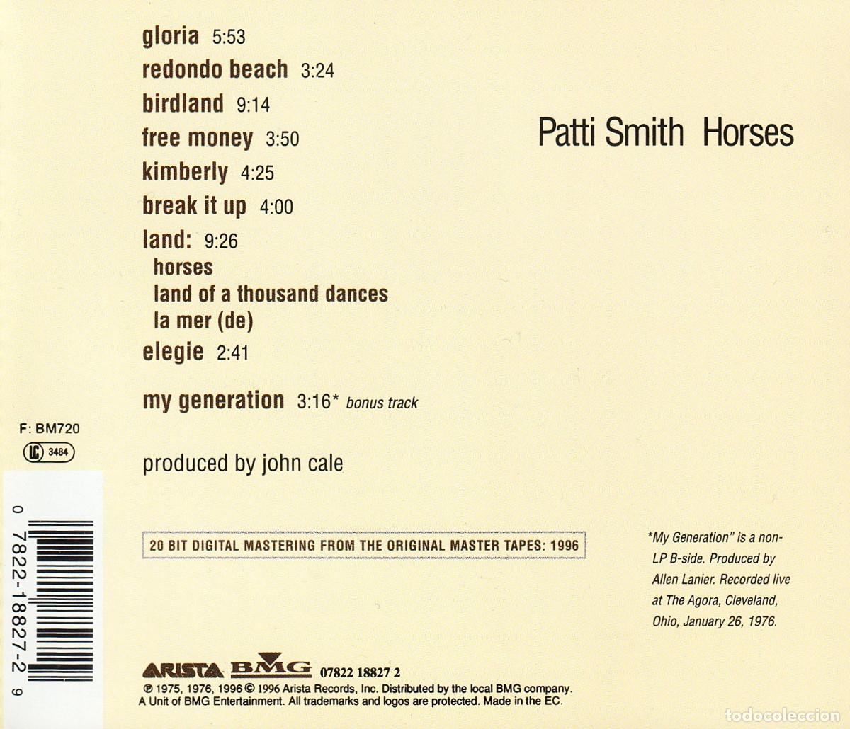 CDs de m&uacute;sica: �G364 - PATTI SMITH. HORSES. CD. - Foto 2