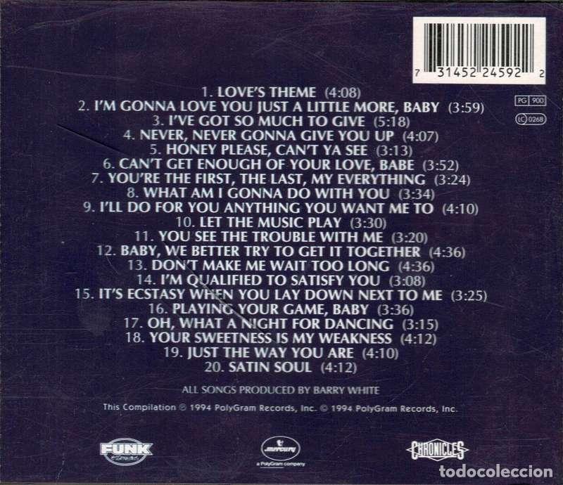 CDs de m&uacute;sica: Barry White - All-Time Greatest Hits. CD - Foto 2