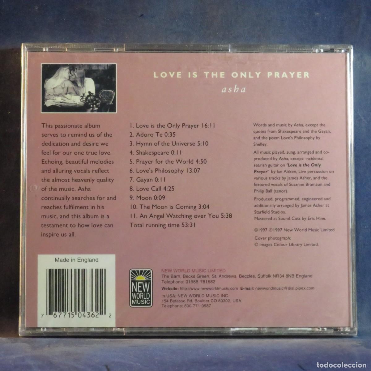 CDs de m&uacute;sica: ASHA &ndash; LOVE IS THE ONLY PRAYER - CD - Foto 2