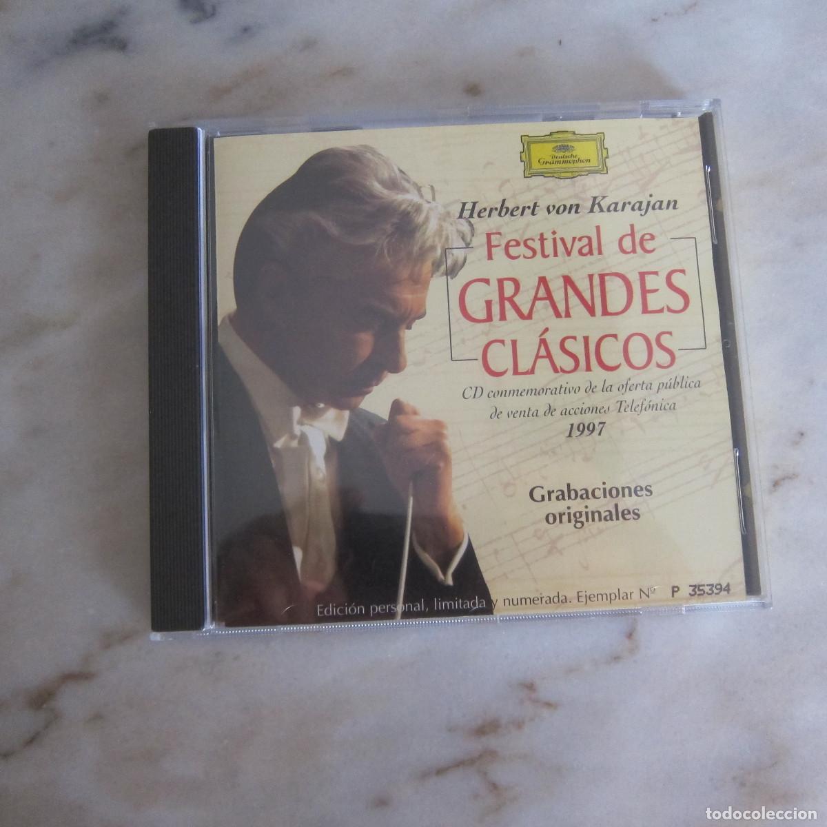 CDs de m&uacute;sica: FESTIVAL DE GRANDES CL&Aacute;SICOS. GRABACIONES ORIGINALES - HERBERT VON KARAJAN (DG) 1997 CD