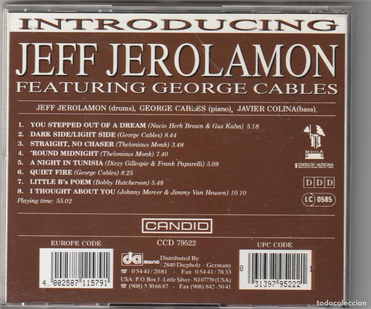 CDs de m&uacute;sica: INTRODUCING JEFF JEROLAMON (CD CANDID 1992) - Foto 2