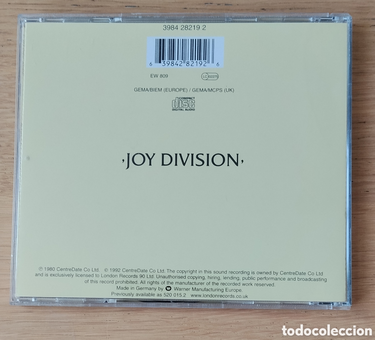 CDs de m&uacute;sica: JOY DIVISION: &rdquo;CLOSER&rdquo; CD 1999 - Foto 2