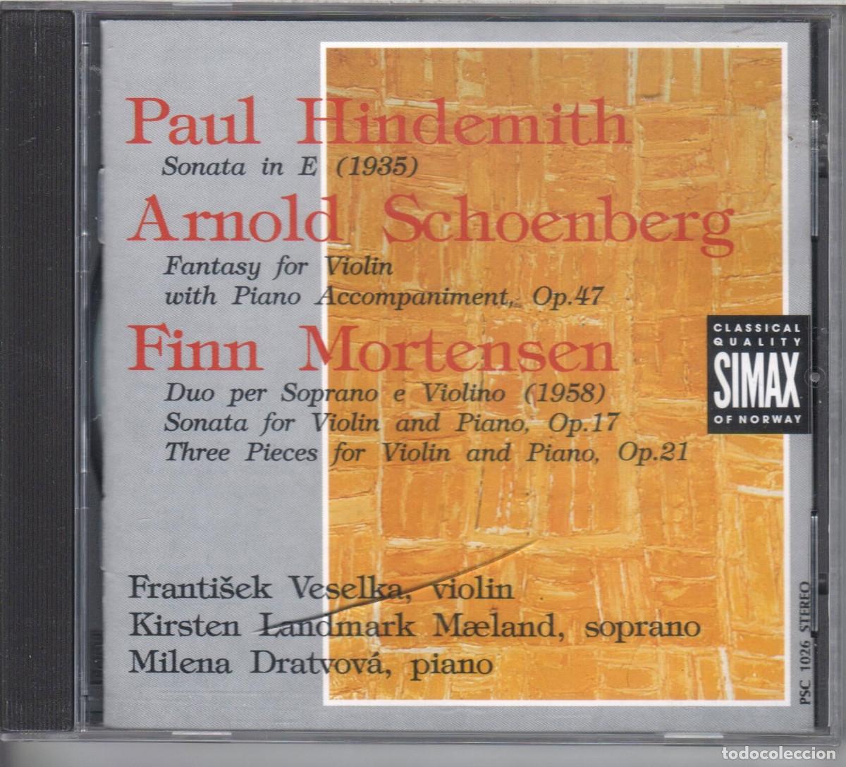 CDs de m&uacute;sica: Hindemith, Schoenberg, Mortensen: Obras para viol&iacute;n. Veselka Nuevo precintado