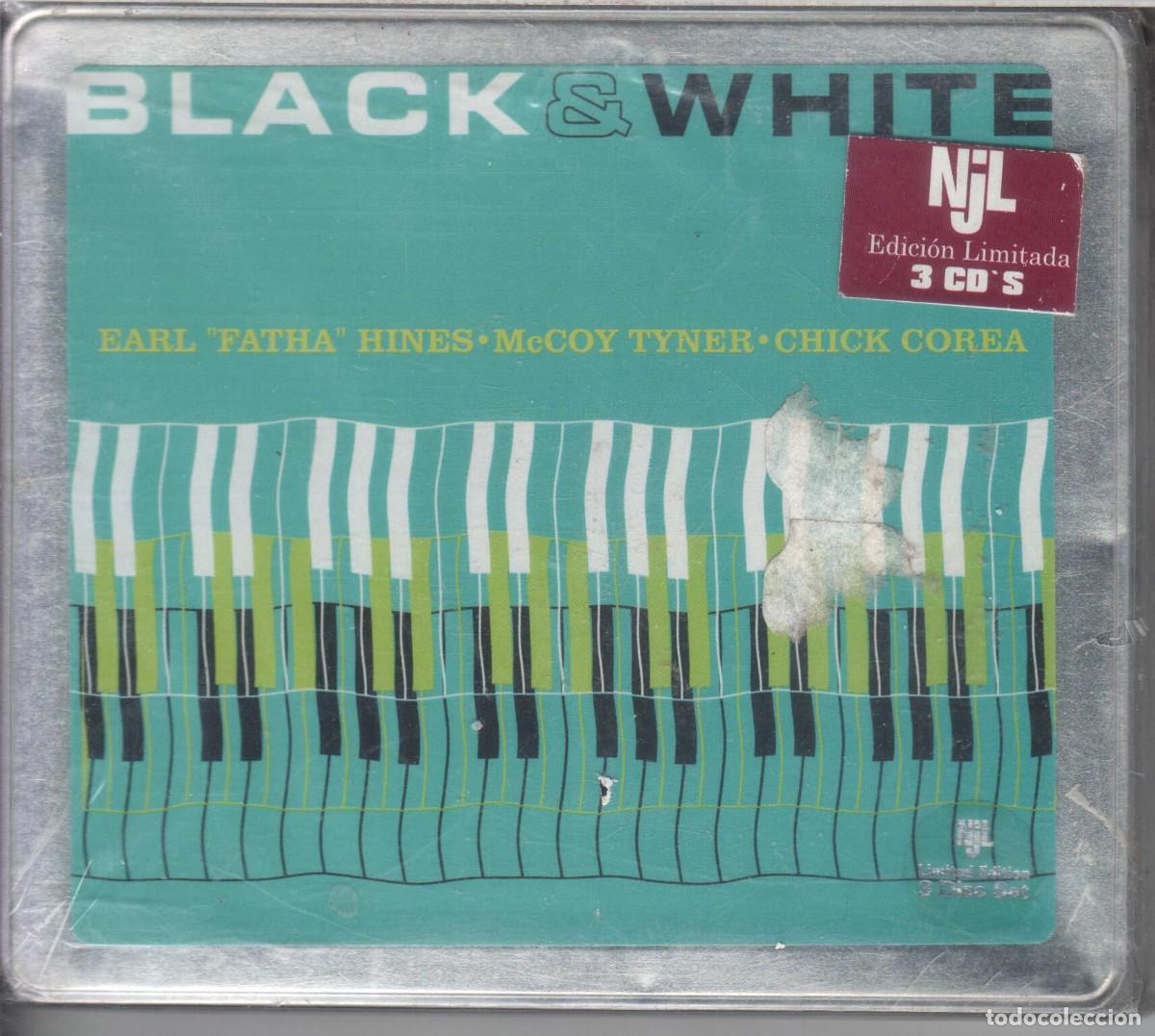 CDs de m&uacute;sica: Black & White Earl &rdquo;Fatha&rdquo; Hines, McCoy Tyner, Chick Corea Caja met&aacute;lica 3 CDs Nuevo precintado