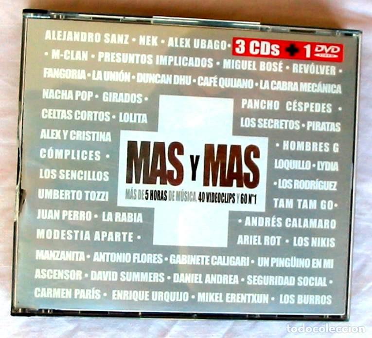 CDs de m&uacute;sica: M&Aacute;S Y M&Aacute;S / M&Aacute;S DE 5 HORAS DE M&Uacute;SICA / 40 VIDEOCLIPS Y 60 N&ordm; 1 - 3 CD + DVD - VER