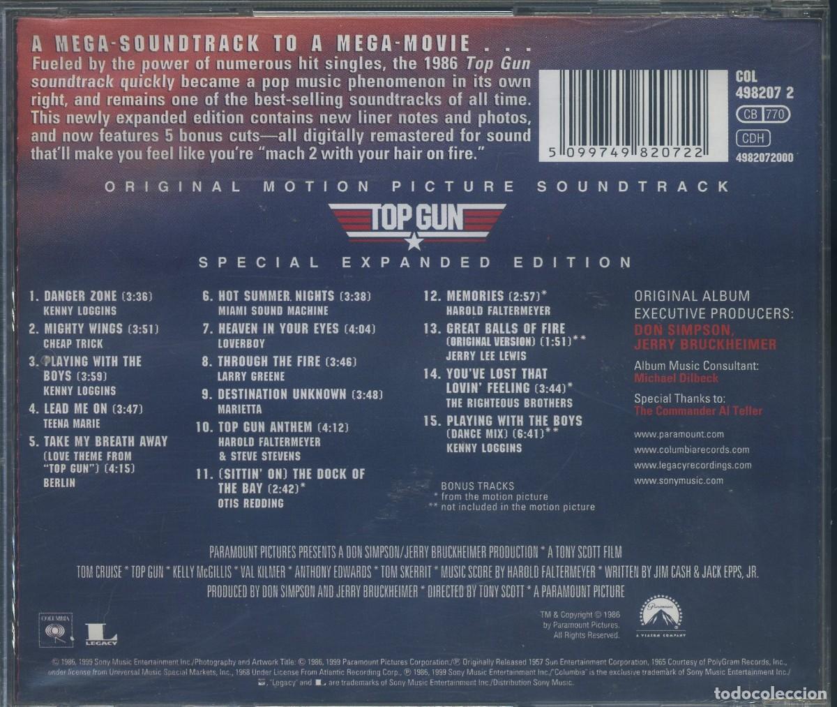 CDs de m&uacute;sica: Top Gun (&Iacute;dolos del aire) edici&oacute;n extendida - Foto 2