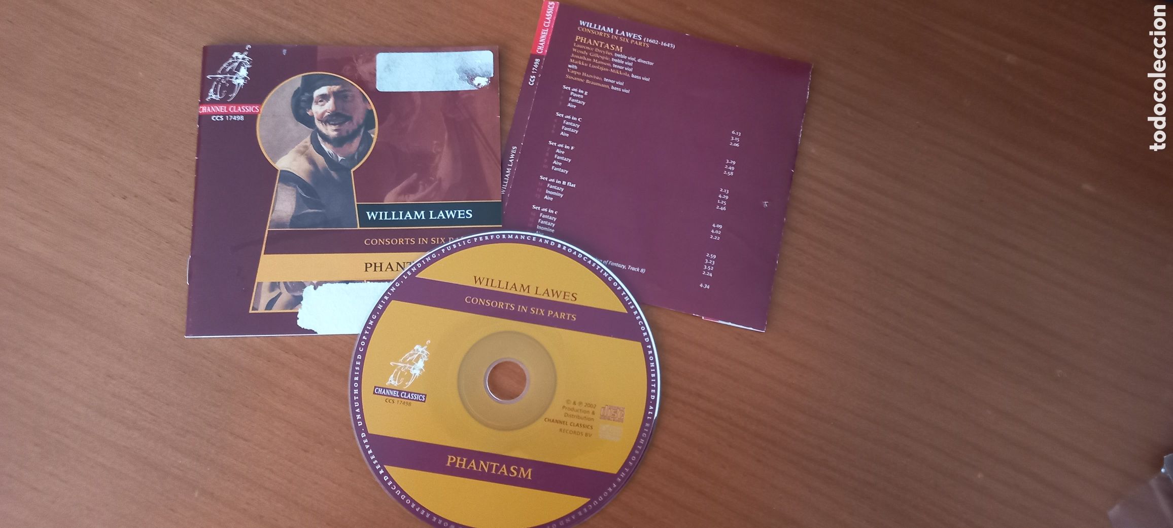 CDs de m&uacute;sica: William Lawes Consorts in six parts Phantasm Channel classics