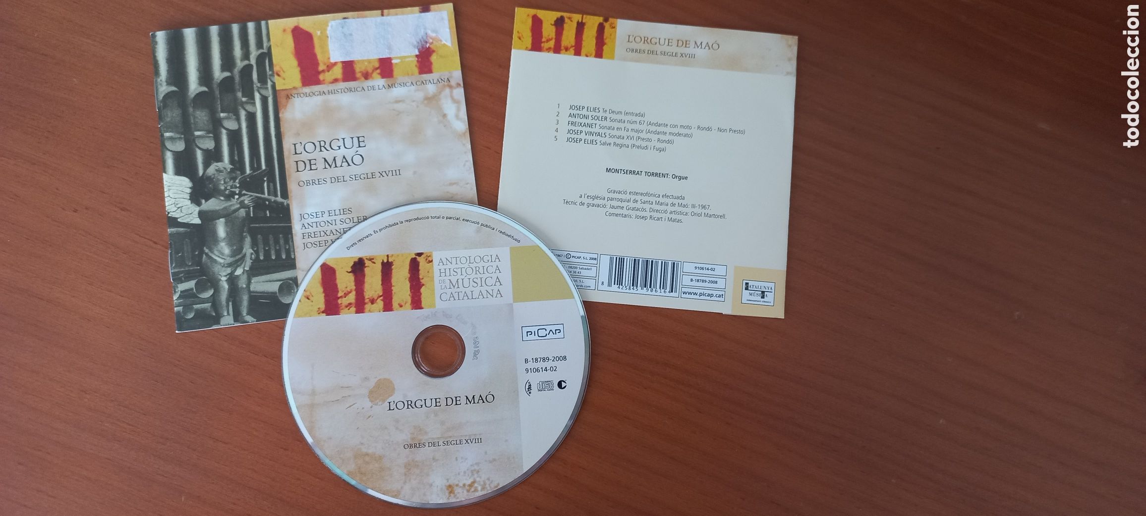 CDs de m&uacute;sica: L'orgue de Ma&oacute; obres del segle XVIII Montserrat Torrent