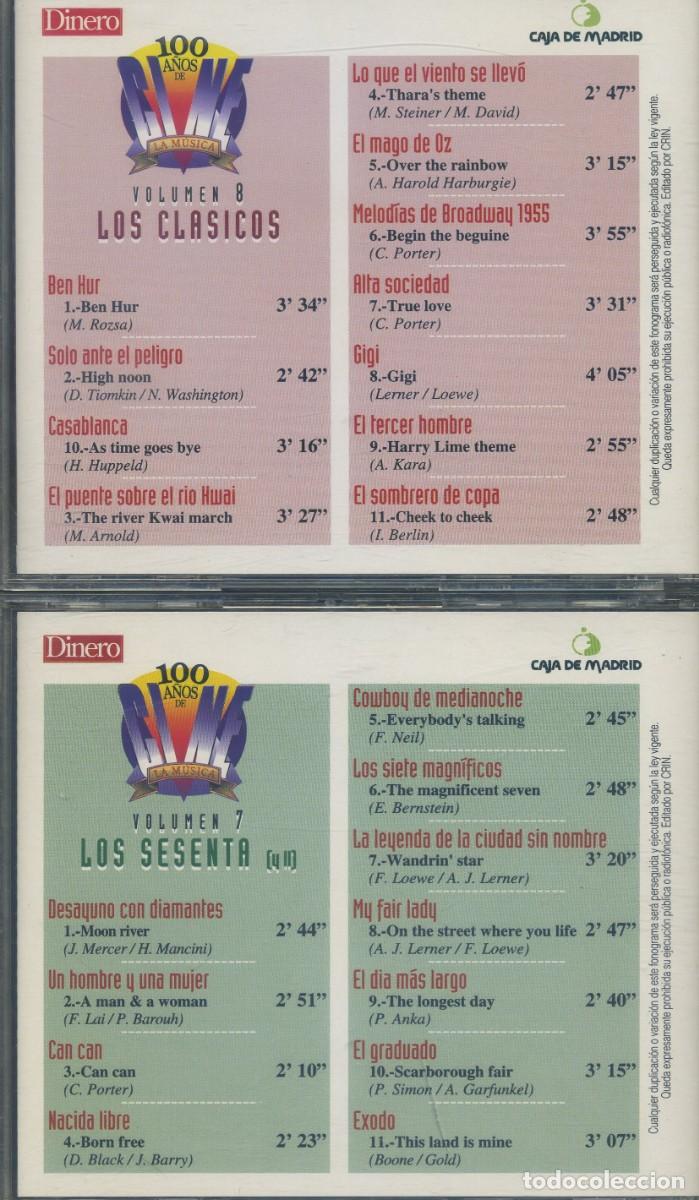 CDs de m&uacute;sica: 100 a&ntilde;os de cine vol. 7 y 8 - Foto 2