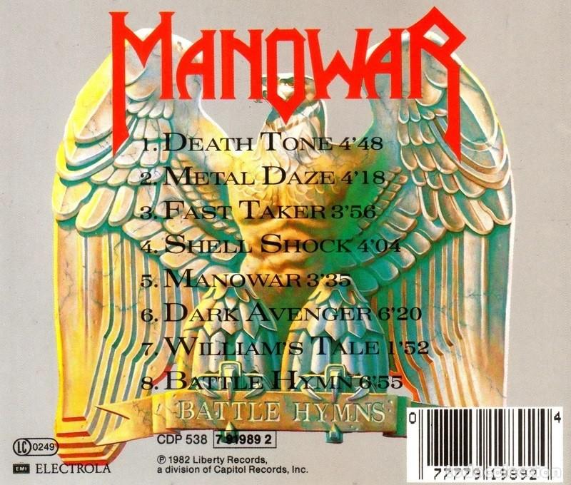 CDs de m&uacute;sica: MANOWAR. BATTLE HYMNS. CD. - Foto 2