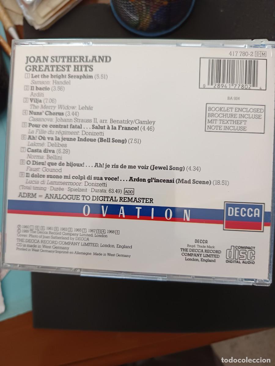CDs de m&uacute;sica: JOAN SUTHERLAND: GREATEST HITS - Foto 2