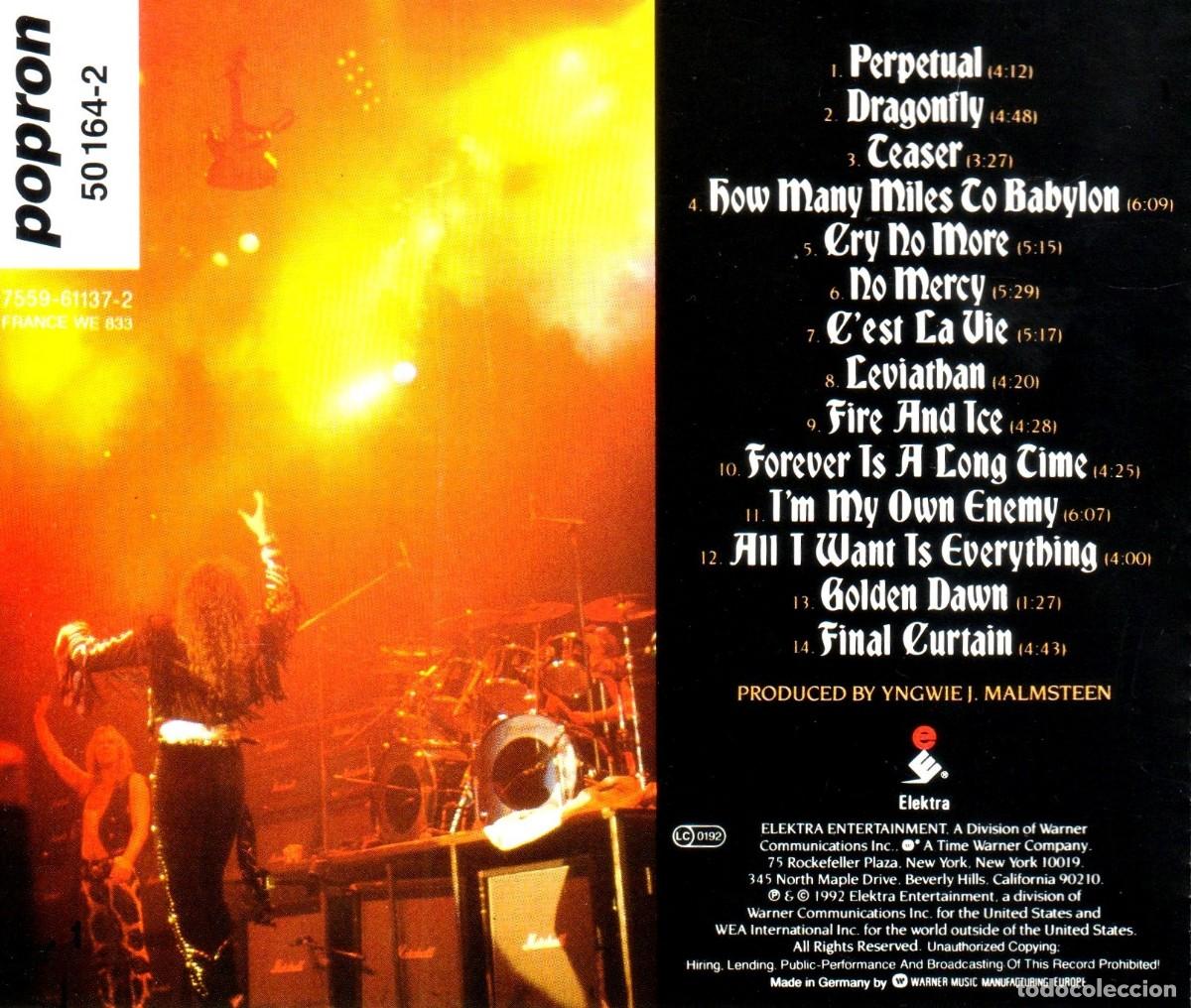 CDs de m&uacute;sica: YNGWIE MALMSTEEN. FIRE & ICE. CD. - Foto 2