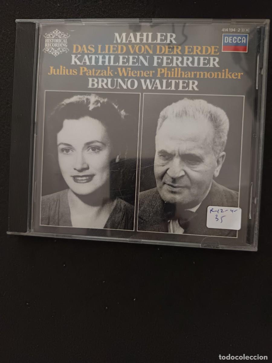 CDs de m&uacute;sica: MAHLER: DAS LIED VON DER ERDE. DIR: BRUNO WALTER. CONTRALTO: KATHLEEN FERRIER. TENOR: JULIUS PATZAK