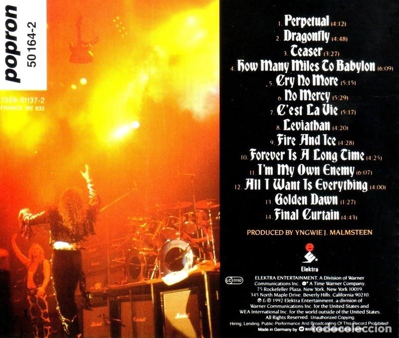 CDs de m&uacute;sica: YNGWIE MALMSTEEN. FIRE & ICE. CD. - Foto 2