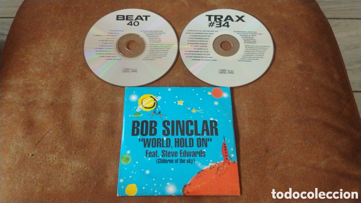 CDs de m&uacute;sica: BOB SINCLAIR-WORLD, HOLD ON feat.STEVE EDWARDS-CD-PROMO-BLANCO&NEGRO/SPAIN-HOUSE-KSA