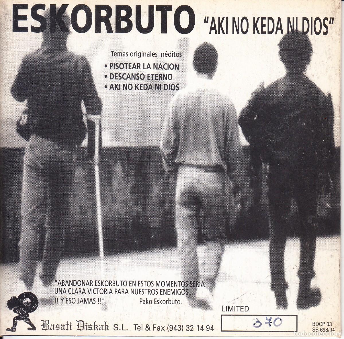 CDs de m&uacute;sica: ESKORBUTO. &rdquo;AKI NO KEDA NI DIOS&rdquo;. EDICI&Oacute;N LIMITADA. CD SINGLE.