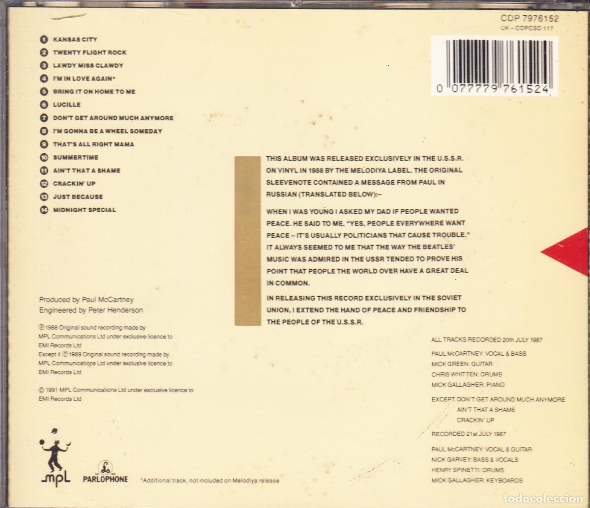 CDs de m&uacute;sica: PAUL MCCARTNEY. CHOBA B CCCP. CD. - Foto 2