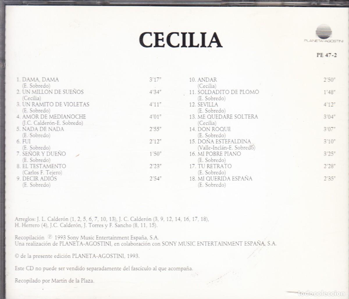CDs de m&uacute;sica: CECILIA. GRANDES EXITOS. CD. - Foto 2