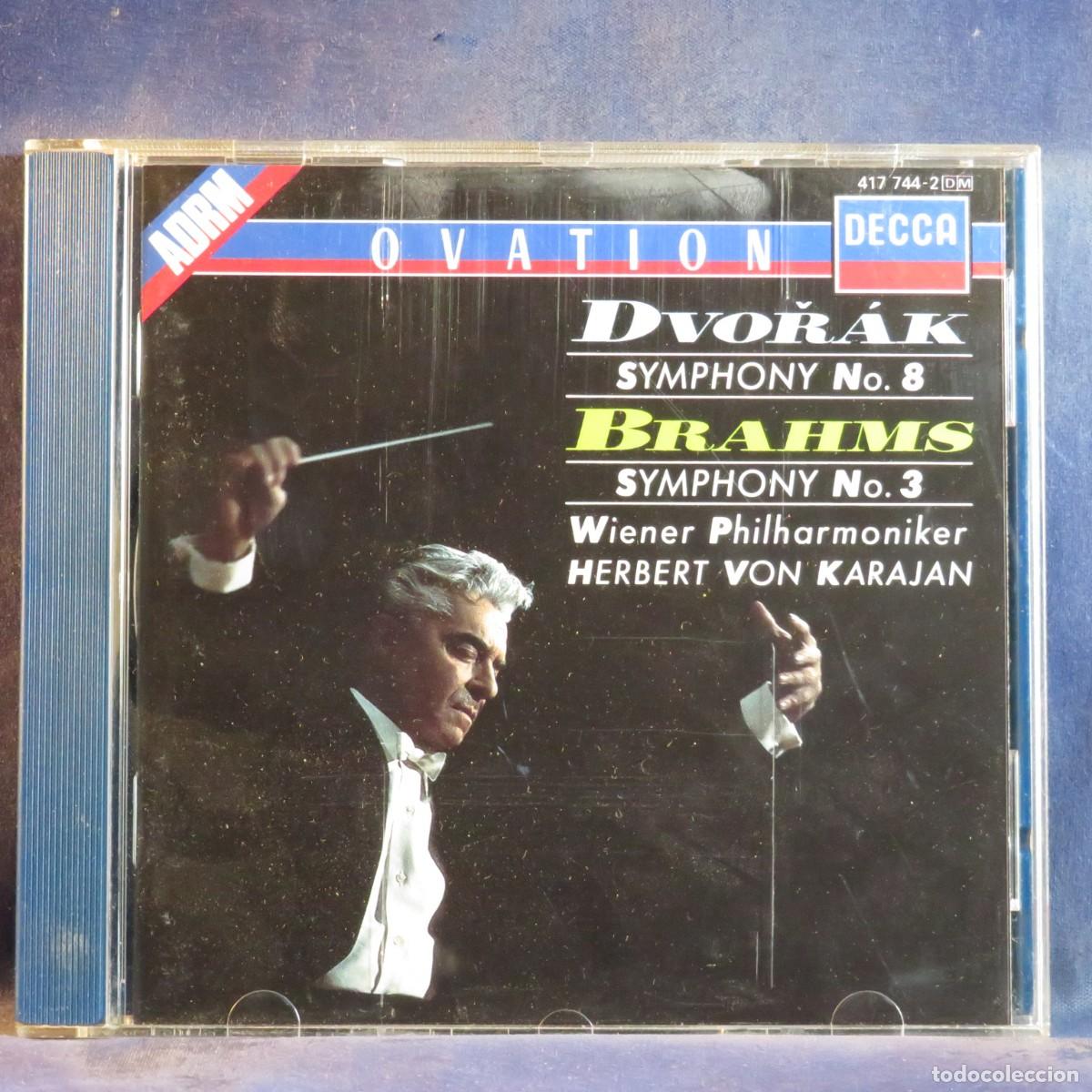 CDs de m&uacute;sica: DVOŘ&Aacute;K, BRAHMS - WIENER PHILHARMONIKER, HERBERT VON KARAJAN &ndash; SYMPHONY NO. 8 / SYMPHONY NO. 3 - CD