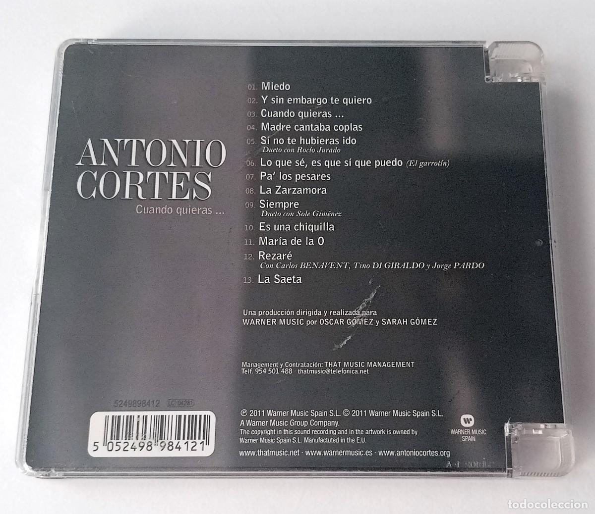 CDs de m&uacute;sica: CD ANTONIO CORT&Eacute;S - CUANDO QUIERAS - Foto 2