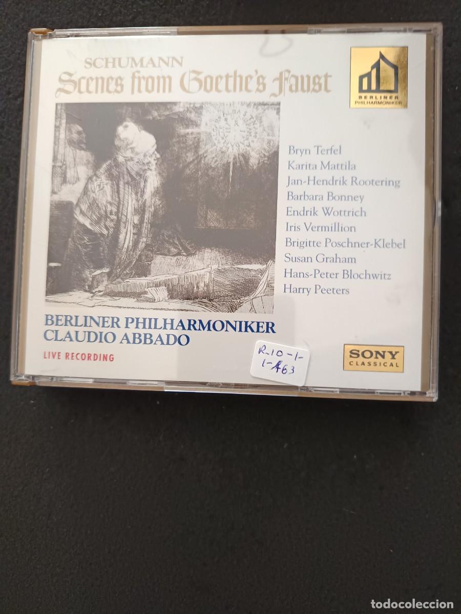 CDs de m&uacute;sica: 2 CD. SCHUMANN: SCENES FROM GOETHES FAUST. DIR: CLAUDIO ABBADO. LIVE RECORDING - Foto 1