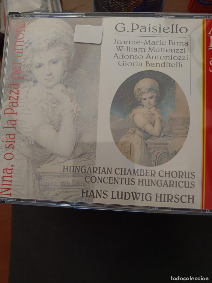 CDs de m&uacute;sica: G. PAISIELLO: NINA, O SIA LA PAZZA PER AMORE. DIR: HANS LUDWIG HIRSCH. INT&Eacute;RP: JEANNE-MARIA BIMA,