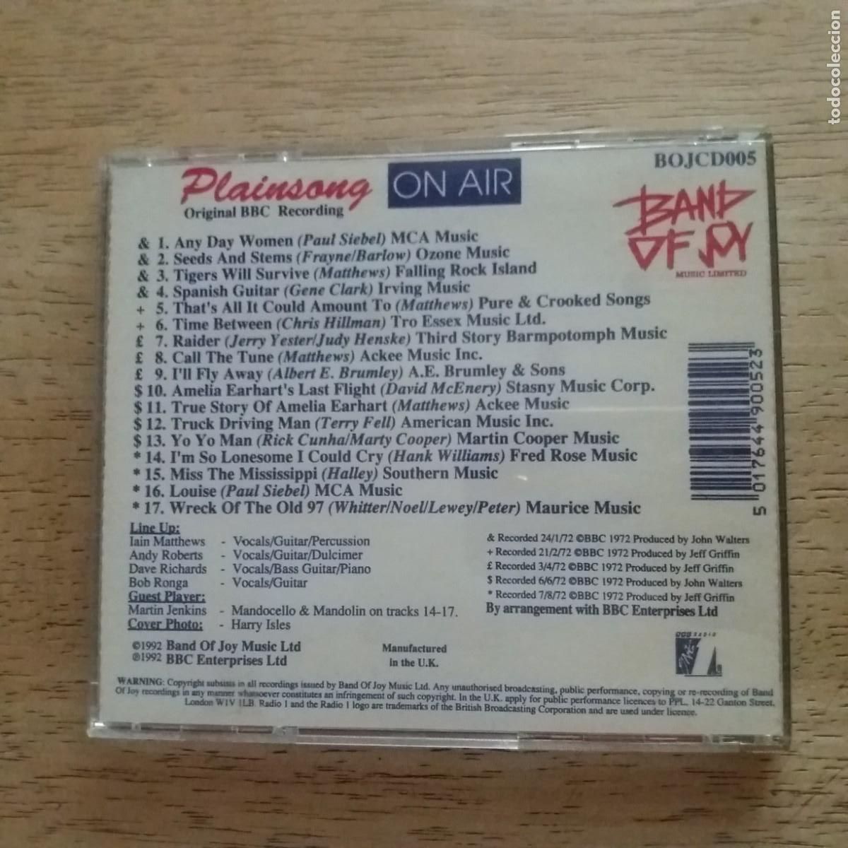 CDs de m&uacute;sica: Plainsong &ndash; On Air - Original BBC Recordings. CD - Foto 2