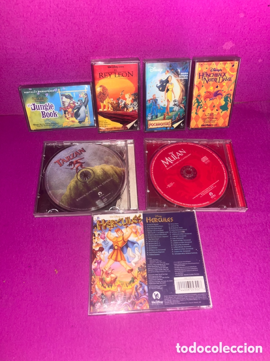 CDs de m&uacute;sica: Lote 4 Cassettes y 2 CDs Disney