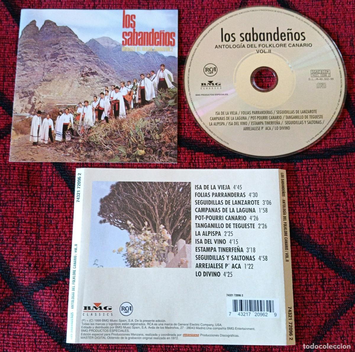 CD de M&uacute;sica: LOS SABANDE&Ntilde;OS **Antolog&iacute;a Del Folklore Canario Vol. 2 ** CD 1999