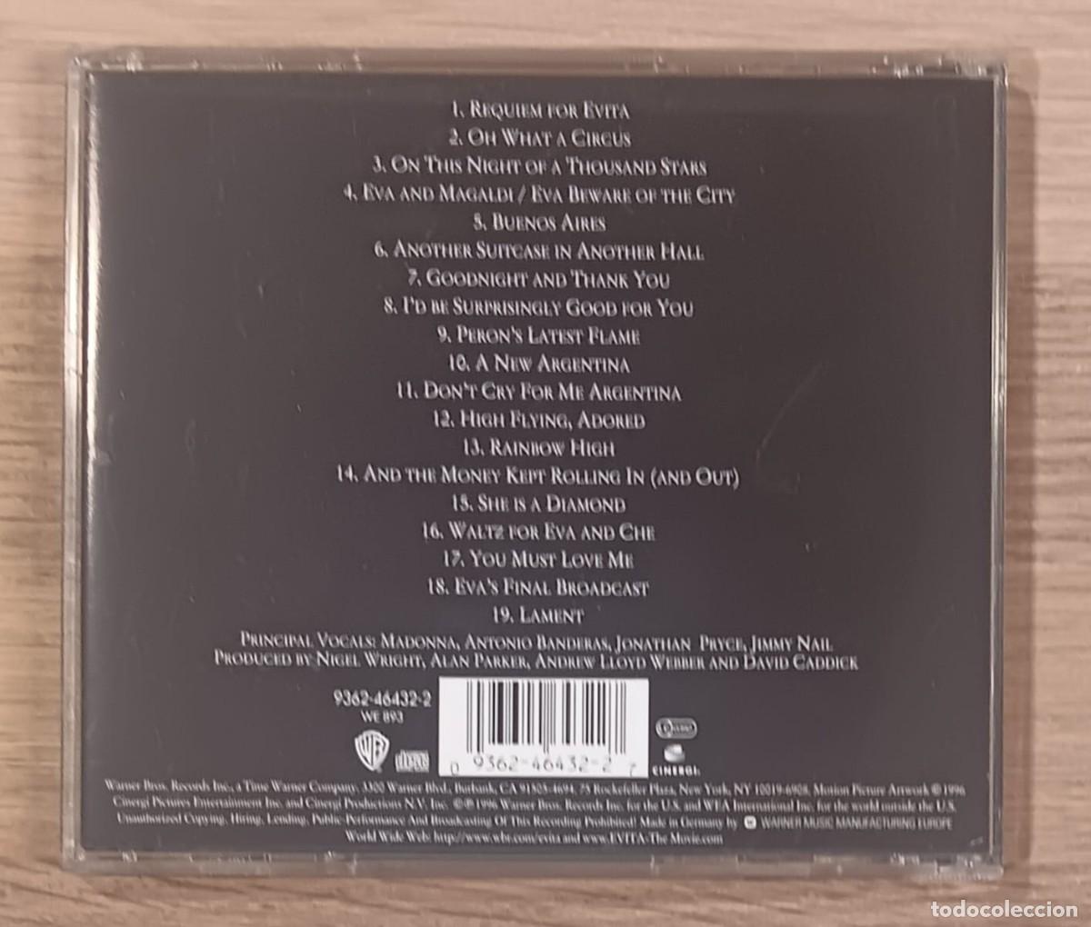 CDs de m&uacute;sica: CD COMPACT DISC BSO MADONNA EVITA - Foto 2