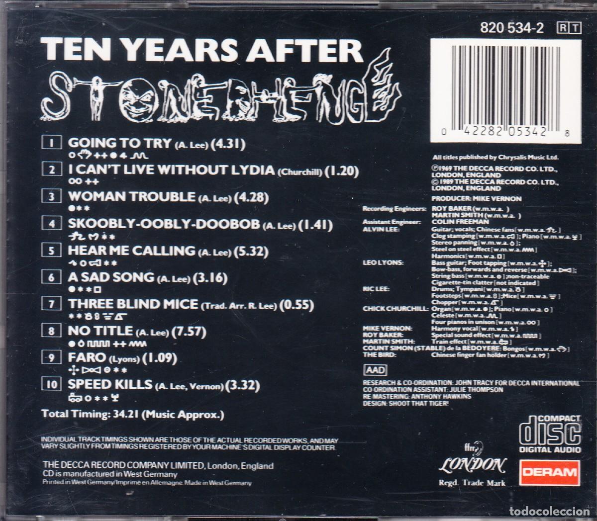 CDs de m&uacute;sica: TEN YEARS AFTER. STONEDHENGE. CD. - Foto 2