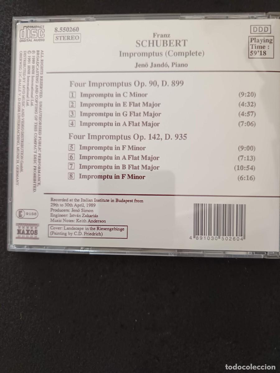 CDs de m&uacute;sica: SCHUBERT: IMPROMPTUS (COMPLETE). PIANO: JEN&Ouml; JAND&Oacute; - Foto 2