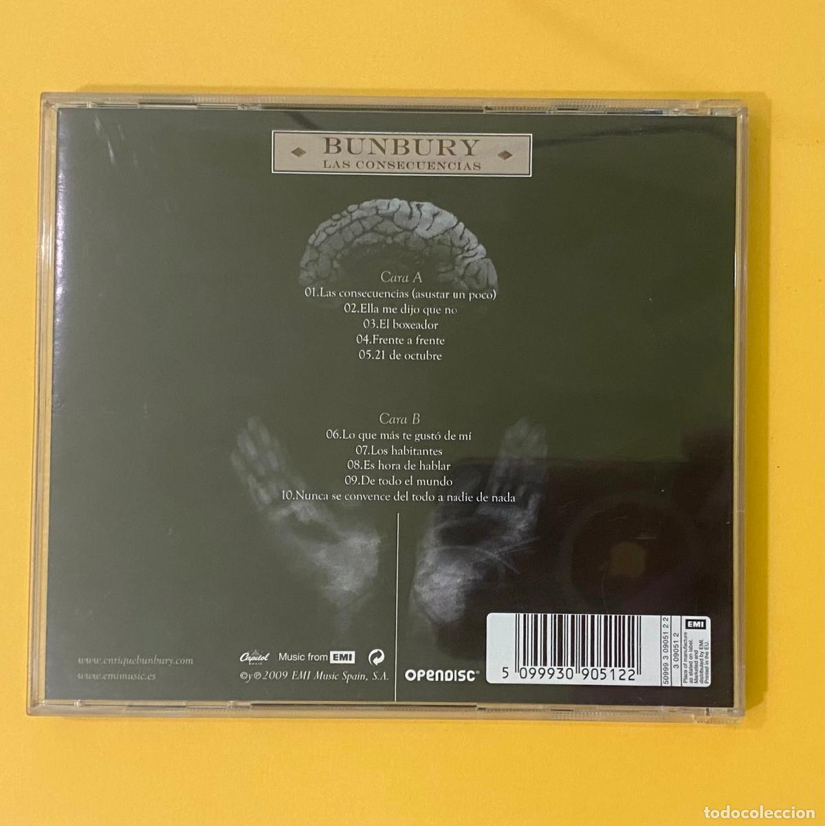 CDs de m&uacute;sica: CD Bunbury &lrm;&ndash; Las Consecuencias - Emi 2009 - Foto 2