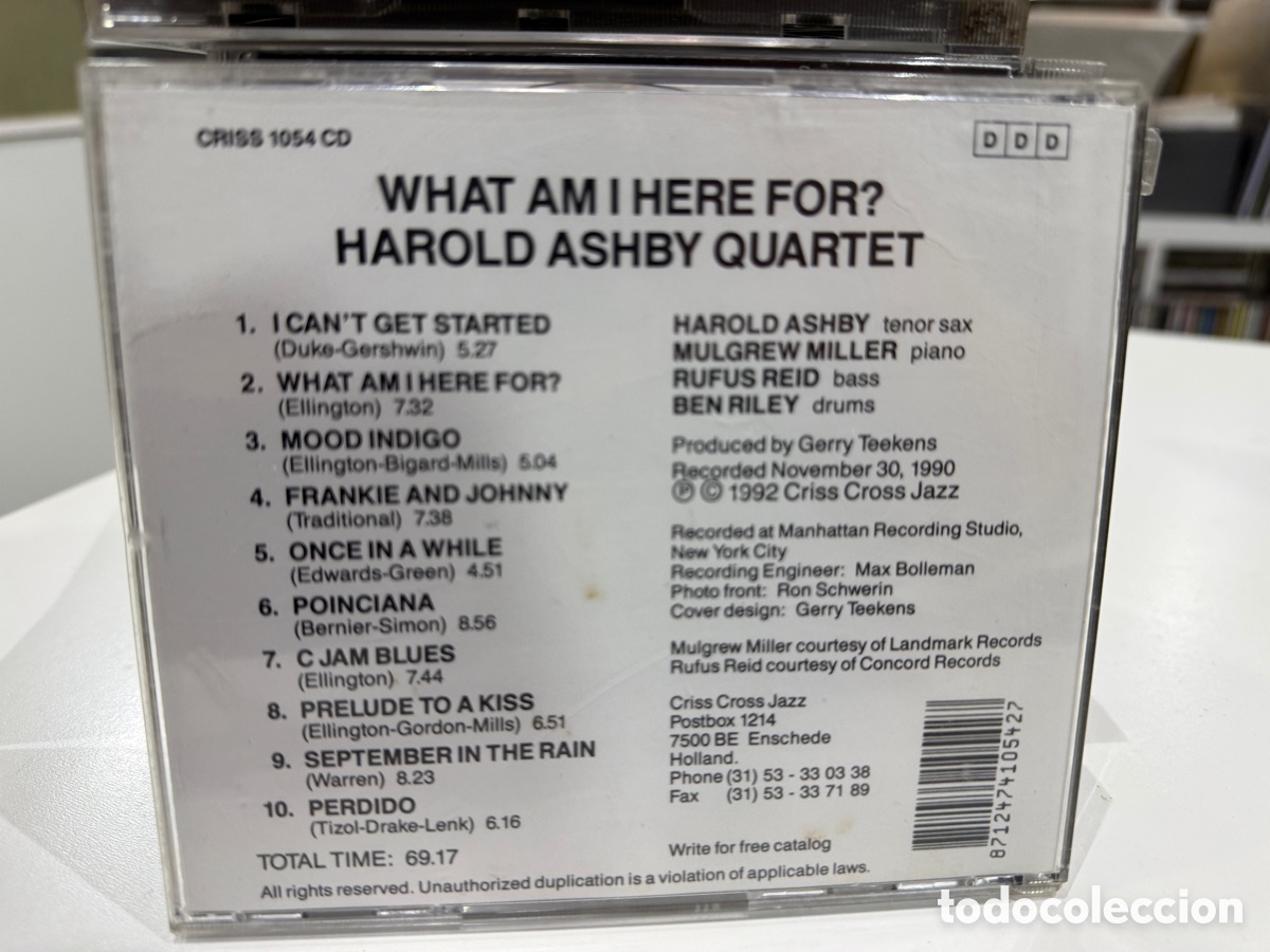 CDs de m&uacute;sica: Harold Ashby - What Am I Here For? (CD) - Foto 2