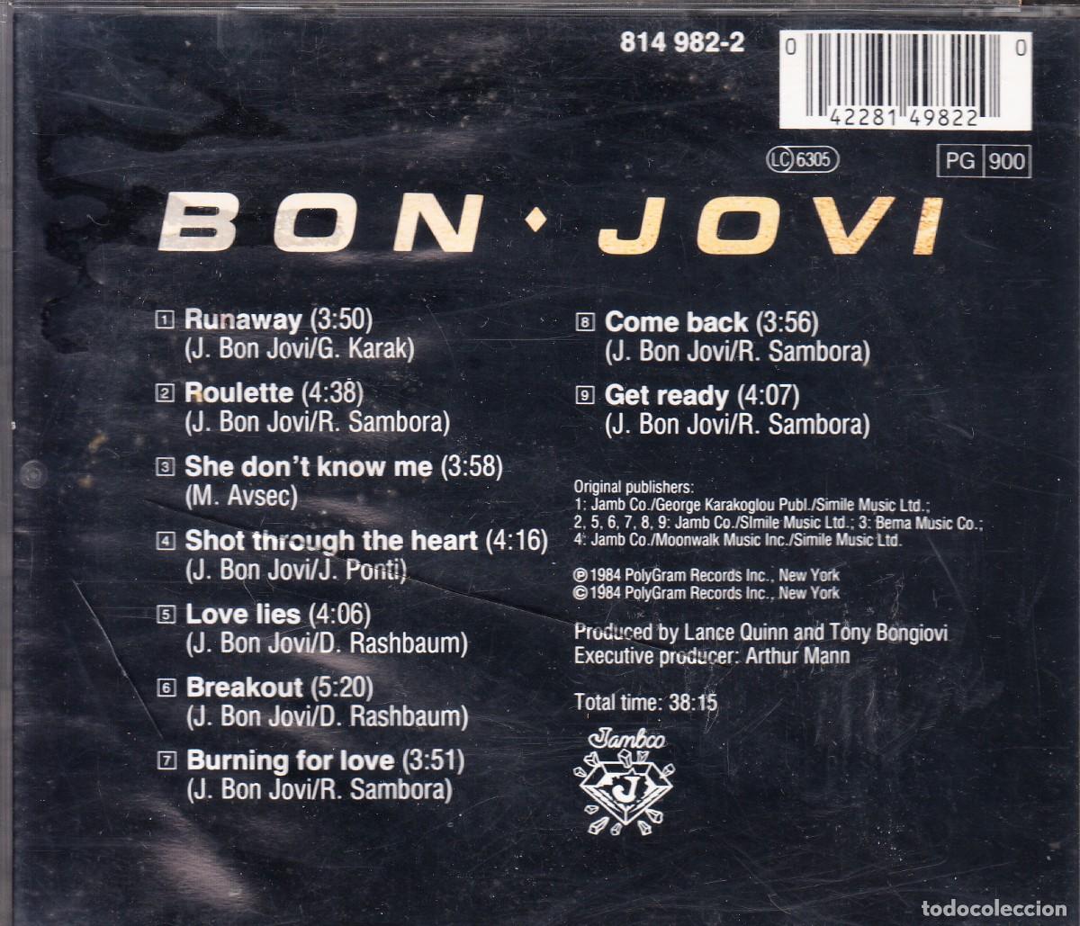 CDs de m&uacute;sica: BON JOVI. FIRST RECORD. CD. - Foto 2