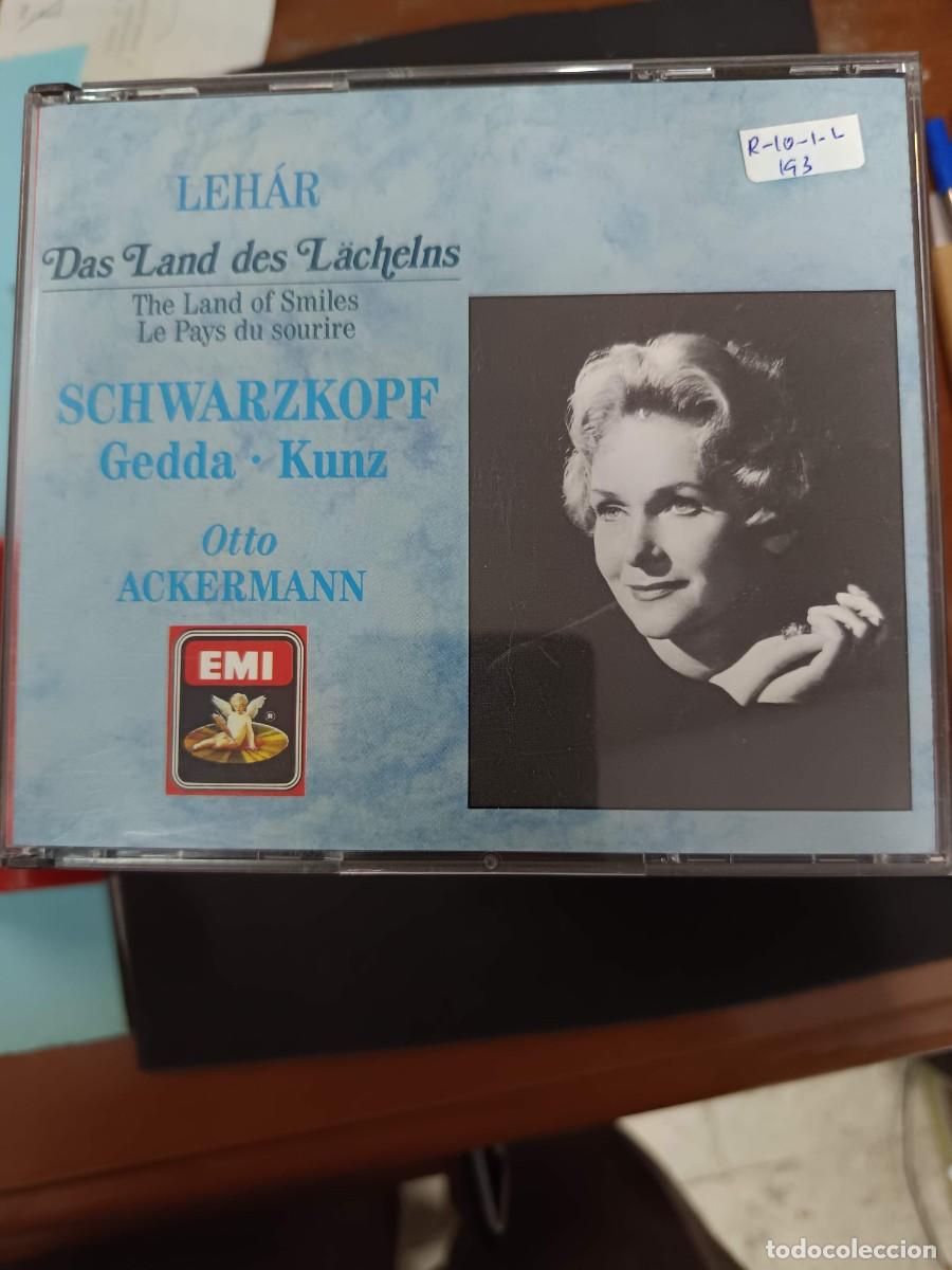 CDs de m&uacute;sica: 2 CD. LEH&Aacute;R: DAS LAND DES L&Auml;CHELNS. DIR: OTTO ACKERMANN. INT&Eacute;RP: SCHWARZKOPF, GEDDA, KUNZ