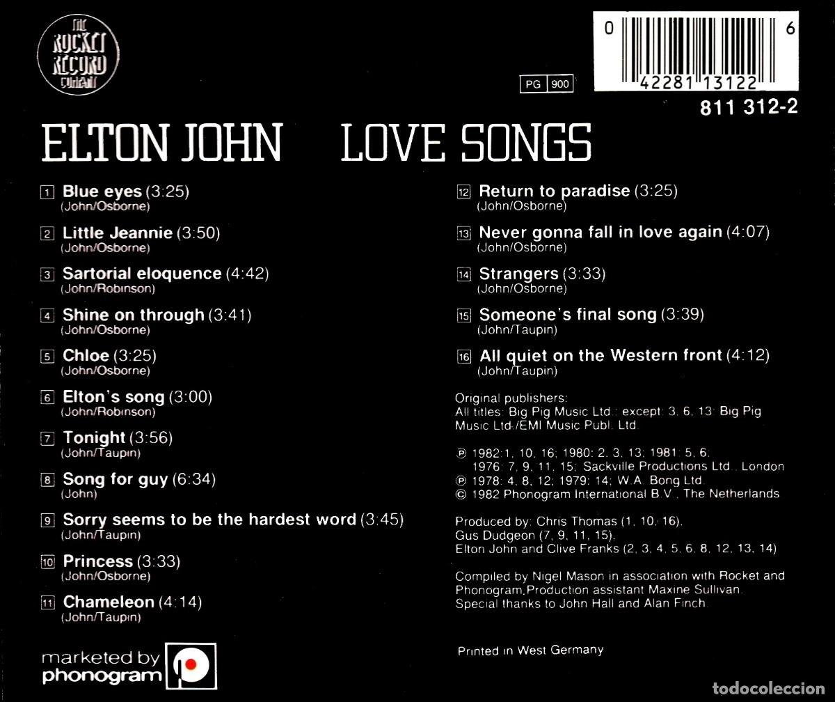 CDs de m&uacute;sica: ELTON JOHN. LOVE SONGS. CD. - Foto 2