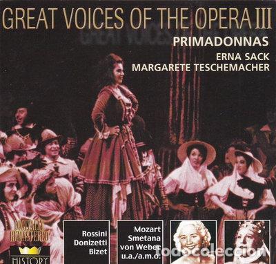 CDs de m&uacute;sica: Great Voices of the Opera III: Prima Donnas Erna Sack and Margarete Teschemacher- 4011222051349