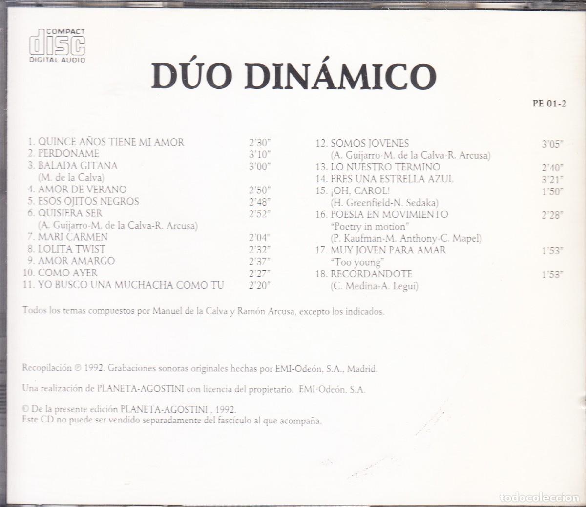 CDs de m&uacute;sica: DUO DINAMICO. SUS GRANDES EXITOS. CD. - Foto 2