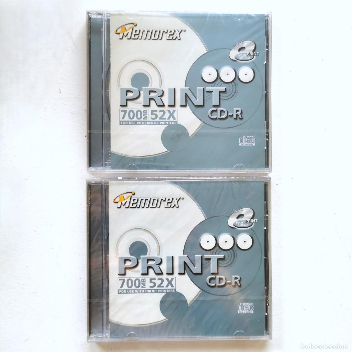 CDs de m&uacute;sica: Pack 2 CD-R Memorex PRINT 700 MB 52X Imprimibles Inkjet Precintados