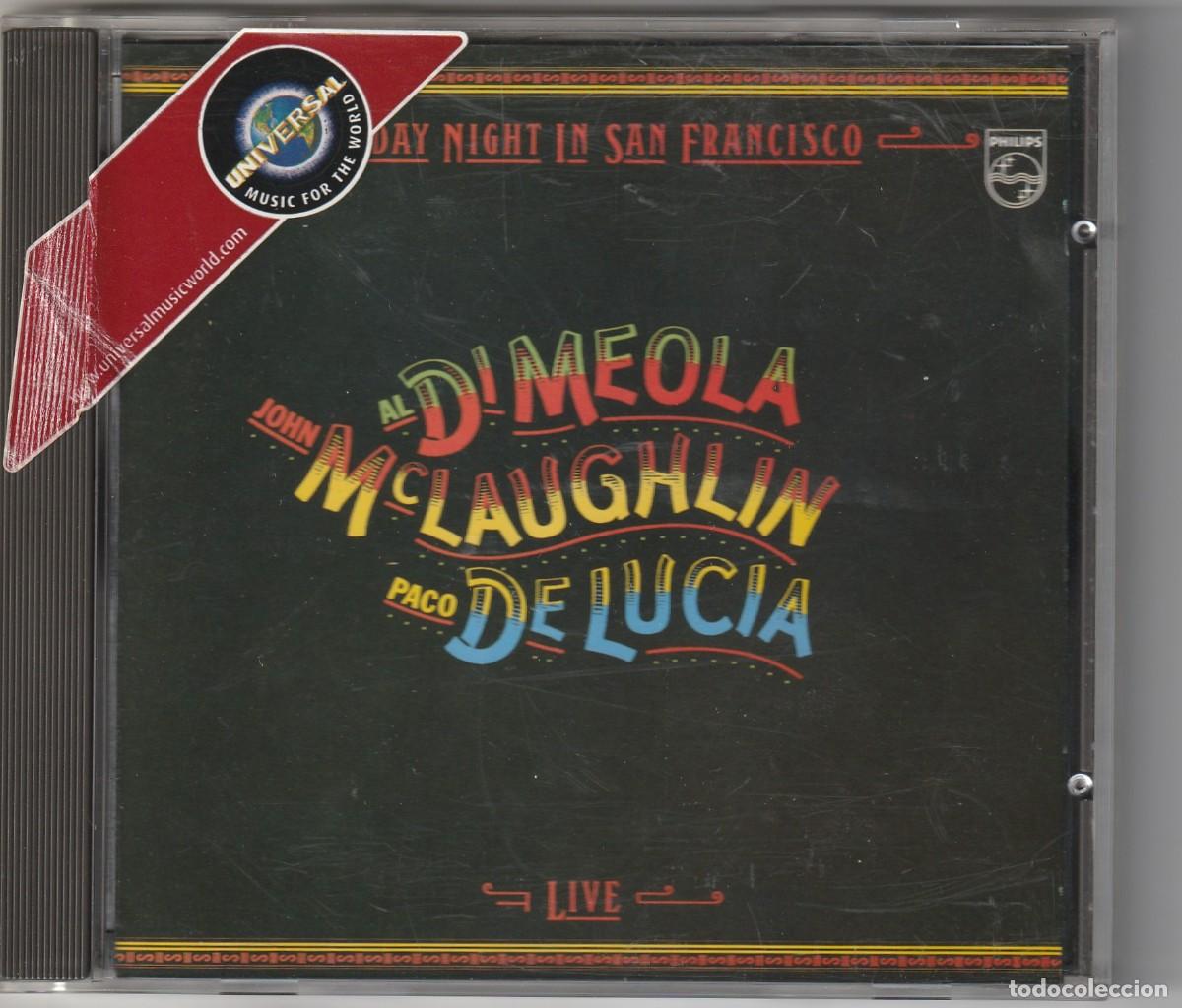 CDs de m&uacute;sica: AL DI MEOLA &middot; JOHN MCLAUGHLIN &middot; PACO DE LUCIA - LIVE &middot; SATURDAY NIGHT IN SAN FRANCISCO (CD PHILIPS)