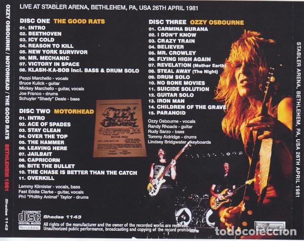 CDs de m&uacute;sica: 3 CDs - OZZY - MOTORHEAD - Live Bethlehem 1981 - Foto 2