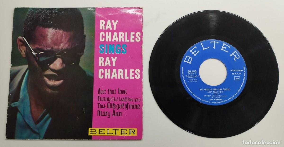 CDs de m&uacute;sica: SINGLE: RAY CHARLES, AIN&rsquo;T THAT LOVE + FUNNY + THIS LITTLE GIRL OF MINE, MARY ANN, BELTER, A&Ntilde;O 1961.
