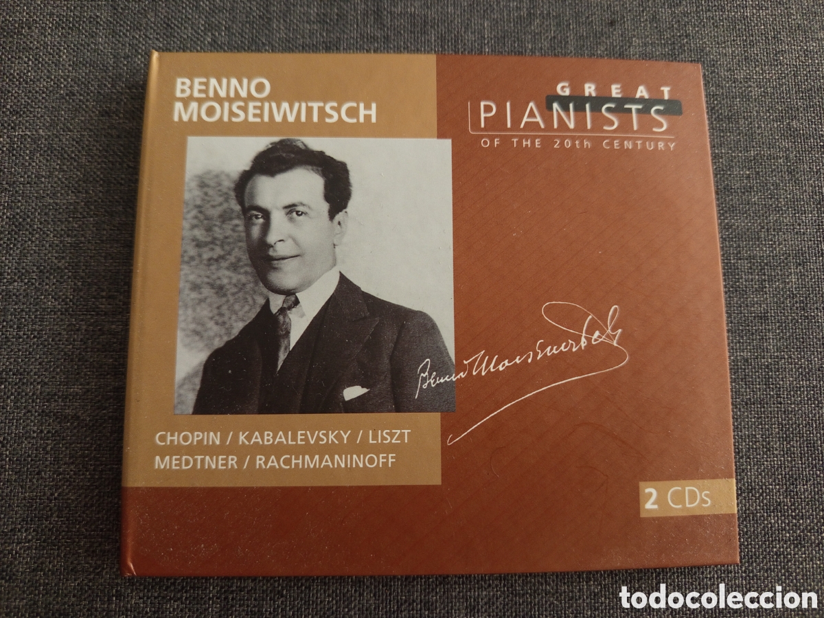 CDs de m&uacute;sica: BENNO MOISEIWITSCH. CHOPIN / KABALEVSKY / LISZT (GREAT PIANISTS OF THE 20TH CENTURY) 2 CD'S