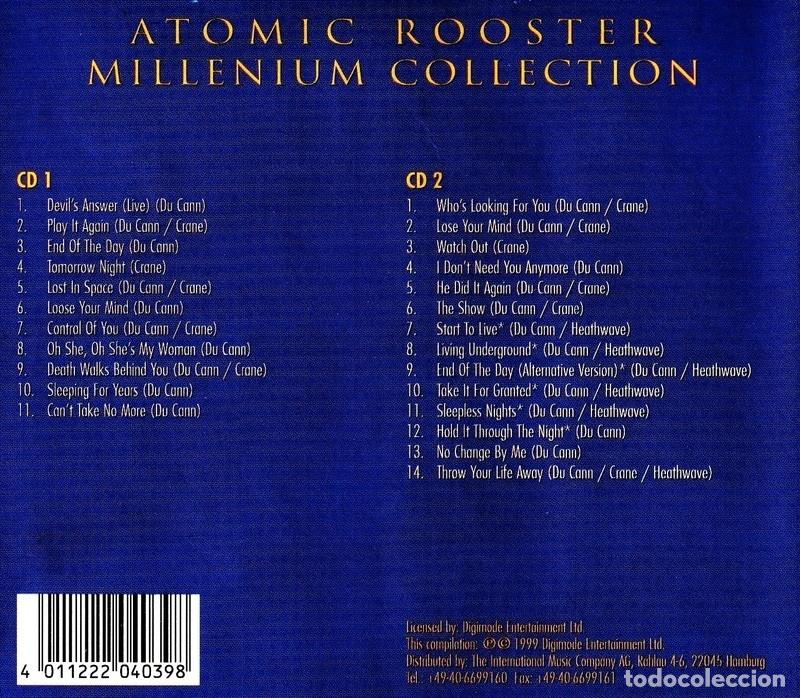 CDs de m&uacute;sica: [DOBLE CD]. ATOMIC ROOSTER. MILLENIUM COLLECTION. RECOPILATORIO. - Foto 2