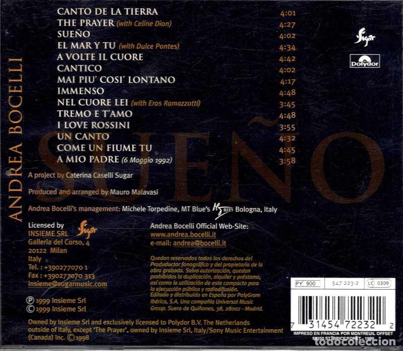CDs de m&uacute;sica: Andrea Bocelli - Sue&ntilde;o. CD - Foto 2